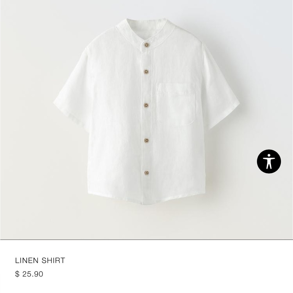Zara Toodler Boy Linen Button Up